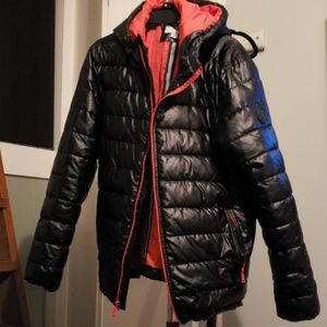 Cole Hann Black hooded puffer coat